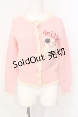 MILK / プードルモチーフカーディガン  ピンク O-25-07-17-065-ML-TO-OW-OS