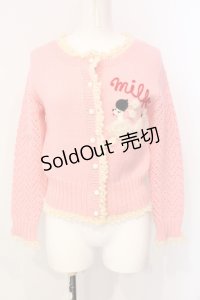 MILK / プードルモチーフカーディガン  ピンク O-25-07-17-065-ML-TO-OW-OS