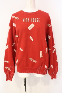 画像1: PINK HOUSE / ロゴパッチスウェット L アカ O-25-07-17-008-LO-TO-IG-OS