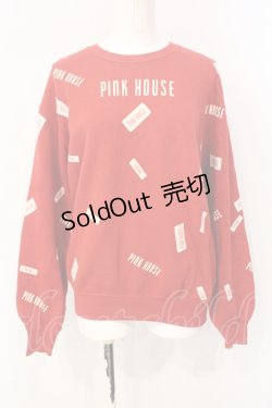 画像1: PINK HOUSE / ロゴパッチスウェット L アカ O-25-07-17-008-LO-TO-IG-ZT198