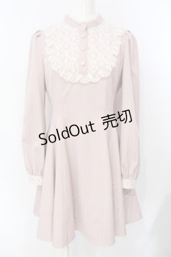 画像1: Secret Honey / ストライプレースヨークワンピース  ピンク O-25-07-17-066-CA-OP-OW-OS