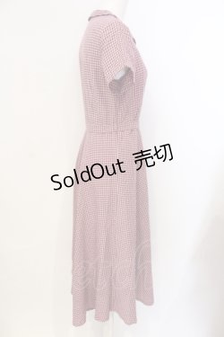 画像2: an another angelus / レトロチェックフィット&フレアーワンピース  ピンク O-25-07-17-071-CA-OP-IG-ZT161