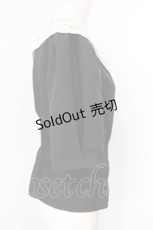 画像2: an another angelus / トーションレースカラーブラウス  クロ O-25-07-17-073-CA-BL-IG-ZT159 (2)