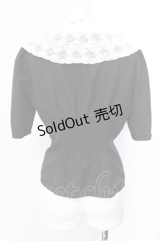 画像3: an another angelus / トーションレースカラーブラウス  クロ O-25-07-17-073-CA-BL-IG-ZT159 (3)