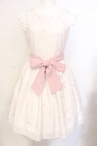 mille fille closet by LODISPOTTO / Ice Creamシュガーワンピース M シロ×ピンク O-25-07-17-081-LO-OP-OW-OS