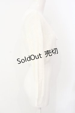 画像2: Fi.n.t / ストライプ透かし編みニットボレロ F アイボリー O-25-07-17-084-CA-TO-OW-OS