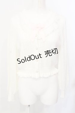 画像1: Amavel / ロマンティックレースすかし編みカーディガン F シロ×ピンク O-25-07-17-088-CA-TO-OW-OS