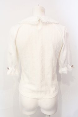 画像4: NOEMIE / ダブルリボンケーブルジャガードカットソー M シロ O-25-07-17-089-LO-TO-OW-OS