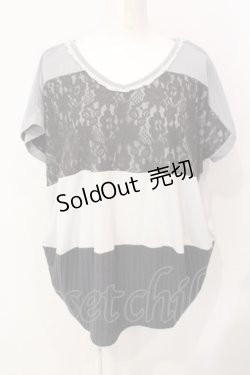 画像1: axes femme / 異素材切り替えカットソー M グレー O-25-07-17-094-AX-TO-IG-ZT106