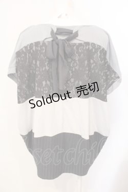 画像2: axes femme / 異素材切り替えカットソー M グレー O-25-07-17-094-AX-TO-IG-ZT106