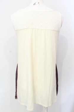 画像2: axes femme / フラワーレース切り替えAラインタンクトップ M アイボリー×オレンジ×パープル O-25-07-17-096-AX-TO-IG-OS