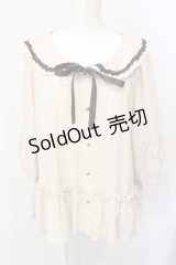 axes femme / ラッフルセーラーブラウス M アイボリー O-25-07-17-097-AX-BL-IG-ZT506