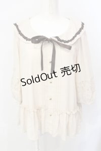 axes femme / ラッフルセーラーブラウス M アイボリー O-25-07-17-097-AX-BL-IG-ZT506