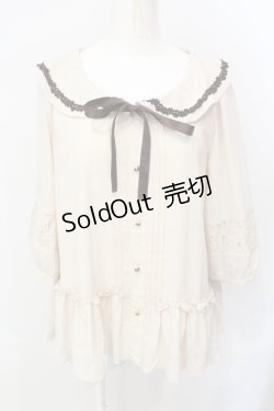 画像1: axes femme / ラッフルセーラーブラウス M アイボリー O-25-07-17-097-AX-BL-IG-ZT506