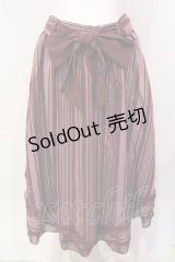 axes femme POETIQUE / ストライプ柄イレヘムスカート M ワイン O-25-07-17-098-AX-SK-IG-OS