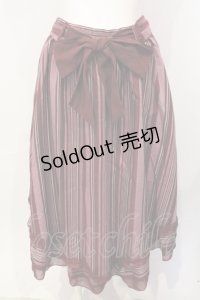 axes femme POETIQUE / ストライプ柄イレヘムスカート M ワイン O-25-07-17-098-AX-SK-IG-OS