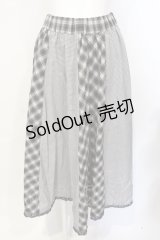 axes femme / ベルト付パッチワークスカート【ベルト欠品】 M グレー O-25-07-17-100-AX-SK-IG-OS