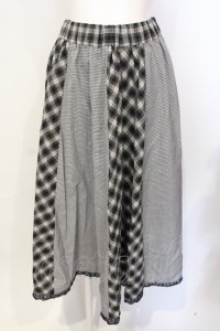 axes femme / ベルト付パッチワークスカート【ベルト欠品】 M グレー O-25-07-17-100-AX-SK-IG-OS