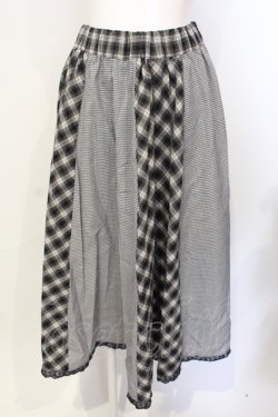 画像1: axes femme / ベルト付パッチワークスカート【ベルト欠品】 M グレー O-25-07-17-100-AX-SK-IG-OS