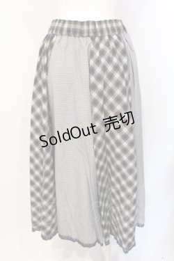 画像2: axes femme / ベルト付パッチワークスカート【ベルト欠品】 M グレー O-25-07-17-100-AX-SK-IG-OS