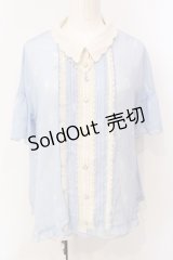axes femme / ムーンキャットブラウス  サックス O-25-07-17-101-AX-BL-IG-OS