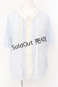 axes femme / ムーンキャットブラウス  サックス O-25-07-17-101-AX-BL-IG-OS