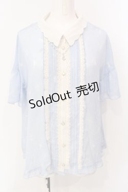 画像1: axes femme / ムーンキャットブラウス  サックス O-25-07-17-101-AX-BL-IG-OS