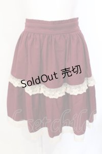 axes femme / レース切替スカート M ワイン O-25-07-17-103-AX-SK-IG-ZT460