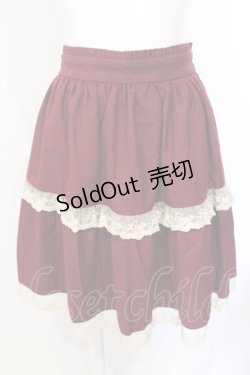 画像1: axes femme / レース切替スカート M ワイン O-25-07-17-103-AX-SK-IG-ZT460