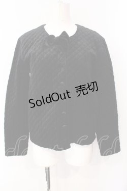 画像1: INGEBORG / ベロアキルトジャケット  クロ O-25-07-17-011-LO-JA-IG-ZT209