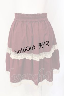 画像2: axes femme / レース切替スカート M ワイン O-25-07-17-103-AX-SK-IG-ZT460