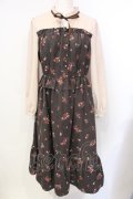 axes femme / 切り替えビスチェ風ワンピース M ブラウン O-25-07-17-107-AX-OP-OW-OS