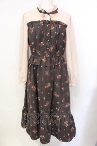 axes femme / 切り替えビスチェ風ワンピース M ブラウン O-25-07-17-107-AX-OP-OW-OS