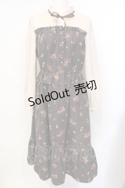 画像1: axes femme / 切り替えビスチェ風ワンピース M ブラウン O-25-07-17-107-AX-OP-OW-OS