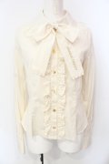 Angelic Pretty / ロゴ刺繍リボンタイブラウス  アイボリー O-25-07-17-108-AP-BL-OW-OS