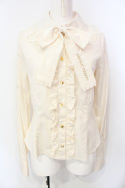 画像1: Angelic Pretty / ロゴ刺繍リボンタイブラウス  アイボリー O-25-07-17-108-AP-BL-OW-OS