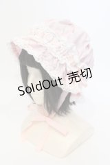 BABY,THE STARS SHINE BRIGHT / トーションレースベビーボンネット  ピンク×シロ O-25-07-17-117-BA-AC-OW-OS