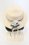 画像1: axes femme / 巻き薔薇ブローチカンカン帽  ナチュラル×ブルー O-25-07-17-122-AX-AC-IG-ZTK011 (1)