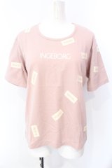 INGEBORG / ロゴパッチTシャツ S ピンク O-25-07-17-016-LO-TS-IG-ZT0730A