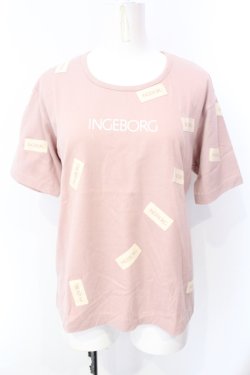 画像1: INGEBORG / ロゴパッチTシャツ S ピンク O-25-07-17-016-LO-TS-IG-OS