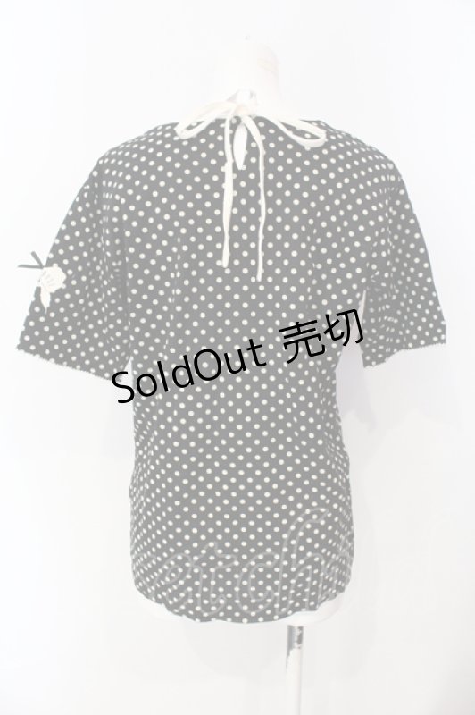 画像3: PINK HOUSE / リボンドット半袖Tシャツ L クロ×シロ O-25-07-17-021-LO-TO-IG-ZT224 (3)
