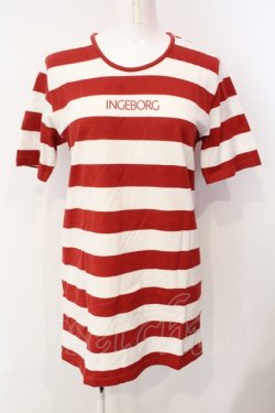 画像1: INGEBORG / ロゴボーダーチュニック  アカ×シロ O-25-07-17-022-LO-TO-IG-OS