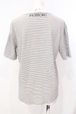 画像2: INGEBORG / ロゴ刺繍ボーダーTシャツ  シロ×クロ O-25-07-17-023-LO-TS-IG-ZT195 (2)