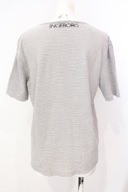 画像2: INGEBORG / ロゴ刺繍ボーダーTシャツ  シロ×クロ O-25-07-17-023-LO-TS-IG-OS