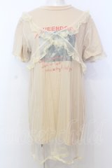 Bubbles / チュールレイヤードTシャツ F アイボリー O-25-07-18-038-CA-TO-OW-OS