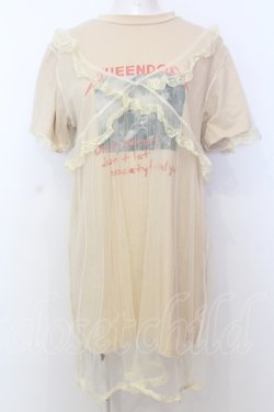 画像1: Bubbles / チュールレイヤードTシャツ F アイボリー O-25-07-18-038-CA-TO-OW-OS
