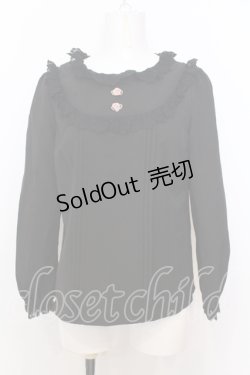 画像1: evelyn / プチローズプルブラウス F クロ O-25-07-18-041-LO-BL-OW-OS