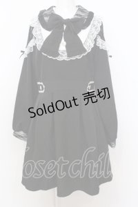 DearMyLove / 袖レース切替ヨークフリルワンピース 3L クロ×シロ O-25-07-18-045-EL-OP-OW-OS