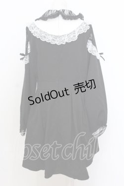 画像4: DearMyLove / 袖レース切替ヨークフリルワンピース 3L クロ×シロ O-25-07-18-045-EL-OP-OW-OS