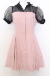 画像1: EATME / Wプリーツ開襟コンビワンピース M ピンク×クロ O-25-07-18-048-LO-OP-OW-ZT508 (1)